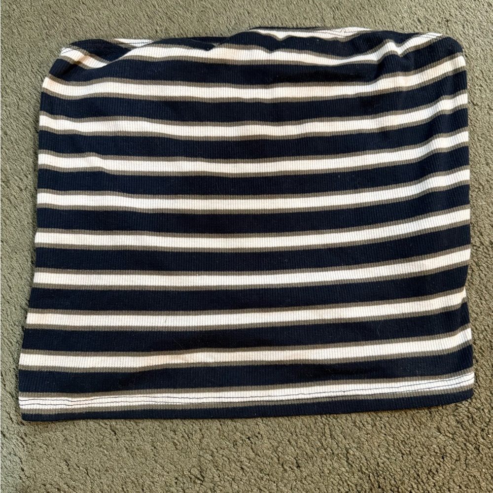 Essentials Black and White Striped Mini Skirt